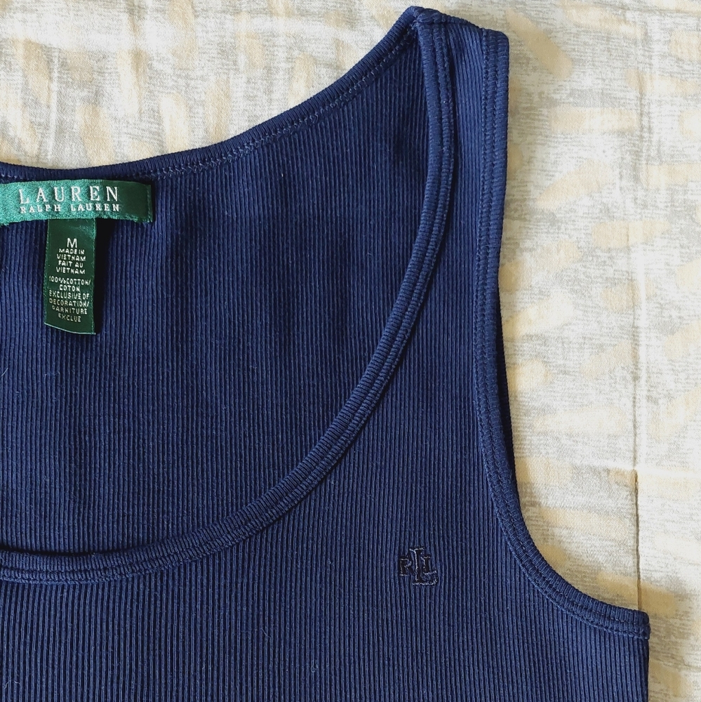 Ralph Lauren Women's Blue Tank Top Size M - Picture 2 of 9